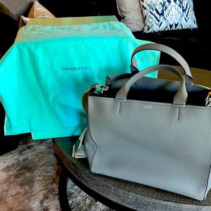 Brand New Rare Gray leather Tiffany’s Purse!